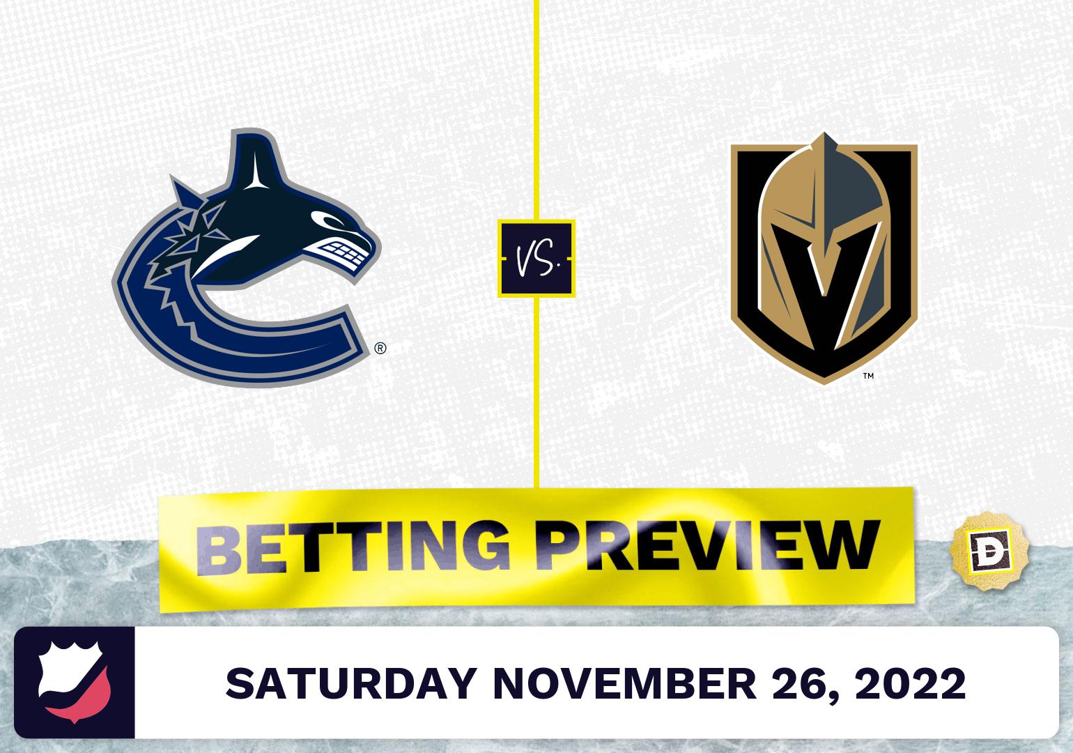 Canucks vs. Golden Knights Prediction and Odds - Nov 26, 2022