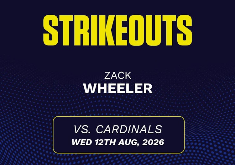 Zack Wheeler projected stats for Wednesday, August 12, 2026.