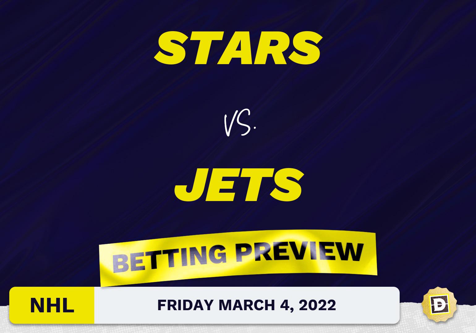 Stars vs. Jets Predictions and Odds - Mar 4, 2022