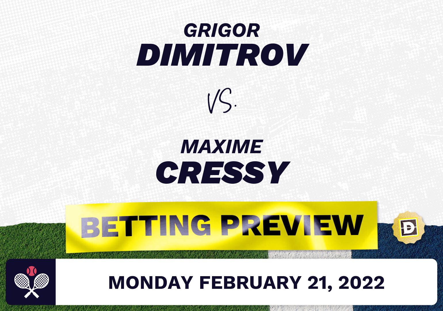 Grigor Dimitrov vs. Maxime Cressy Predictions - Feb 21, 2022
