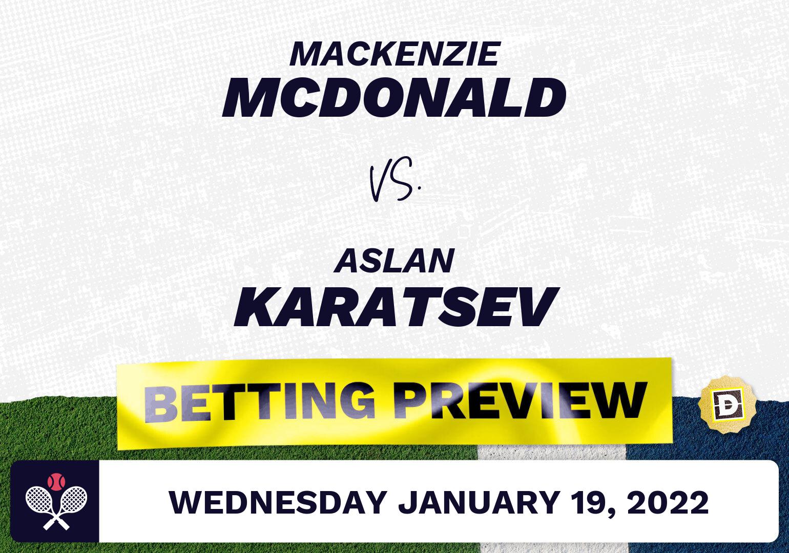 Mackenzie McDonald vs. Aslan Karatsev Predictions - Jan 19, 2022