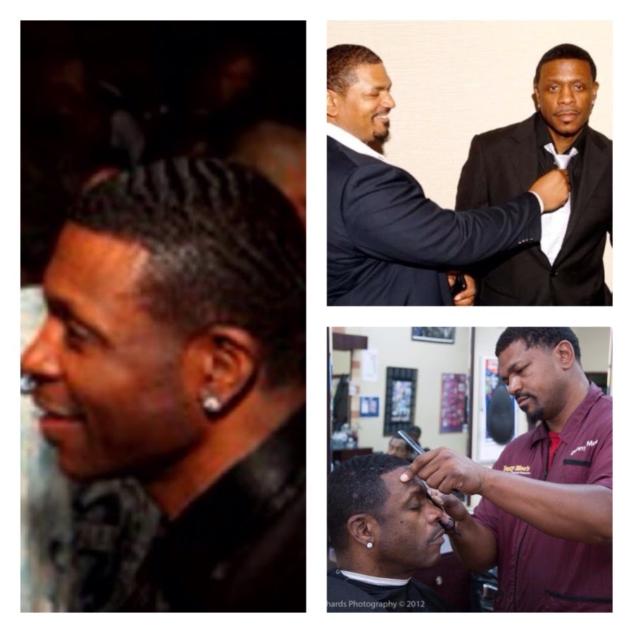 A collage of Denny at work and with his friends.