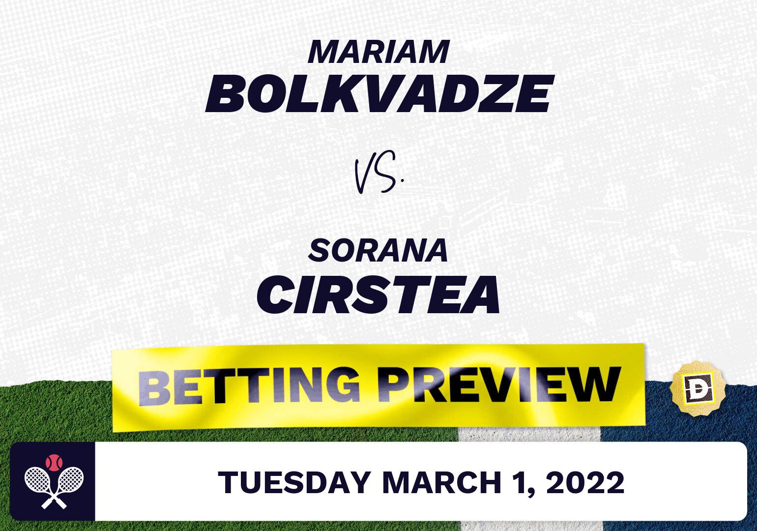 Mariam Bolkvadze vs. Sorana Cirstea Predictions - Mar 1, 2022