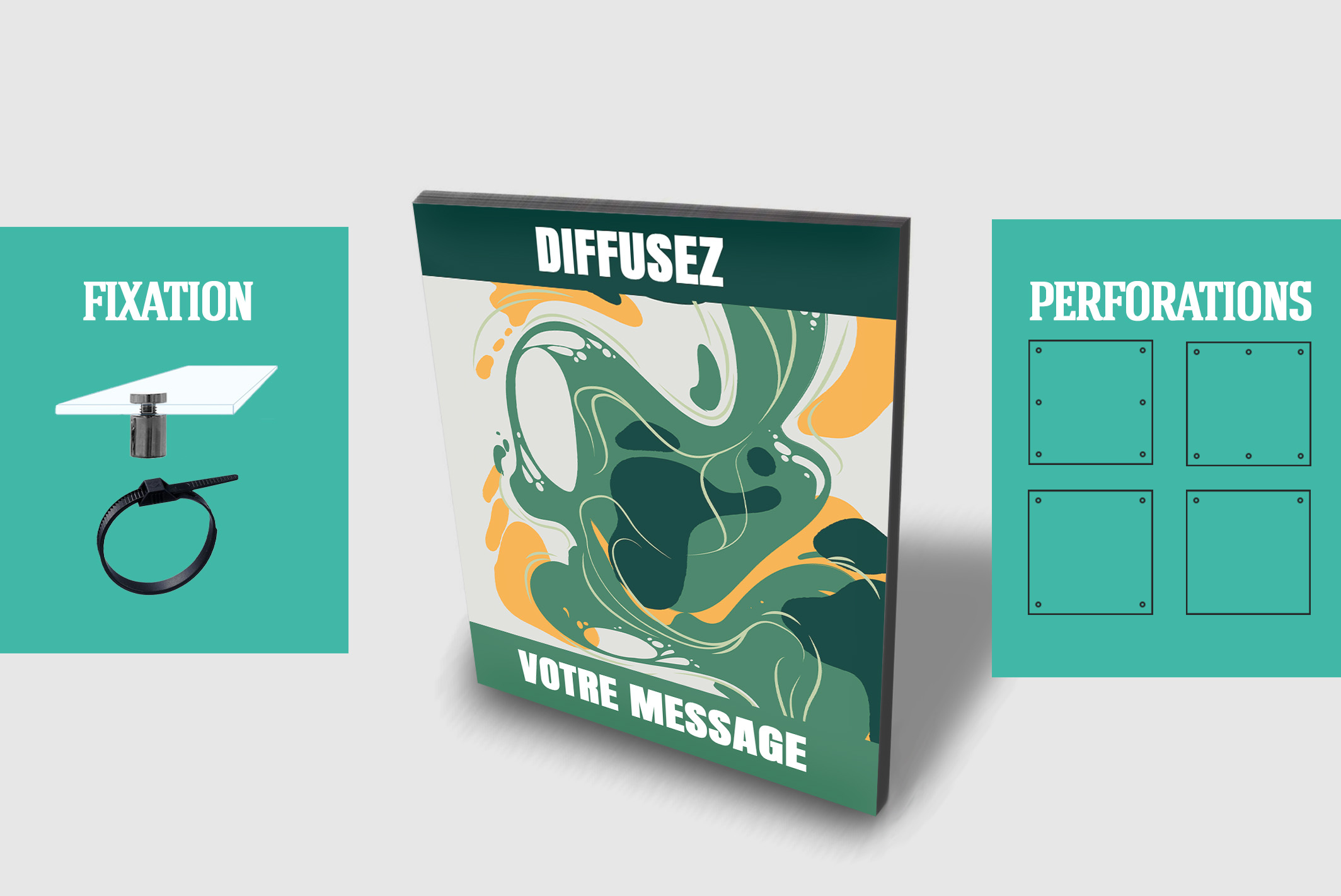 Support Alu Dibond 6 mm ultra rigide pour enseigne professionnelle