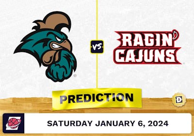 Coastal Carolina vs. Louisiana-Lafayette Prediction, Odds, College Basketball Picks  [1/6/2024]