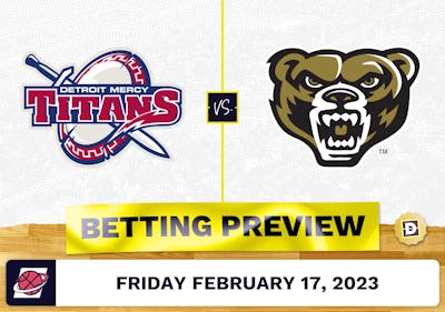 Detroit Mercy vs. Oakland CBB Prediction and Odds - Feb 17, 2023