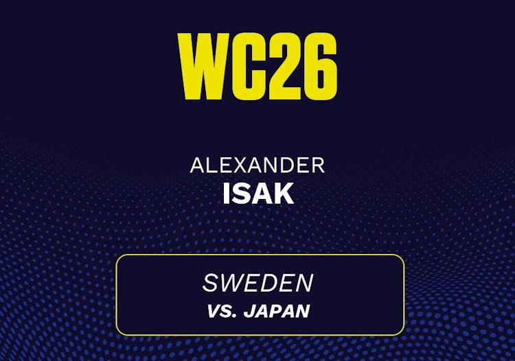 Alexander Isak projected stats for Friday, June 26, 2026.