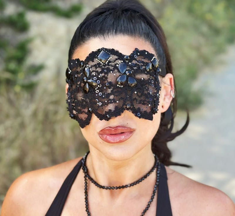 Black Floral Lace Eye Mask