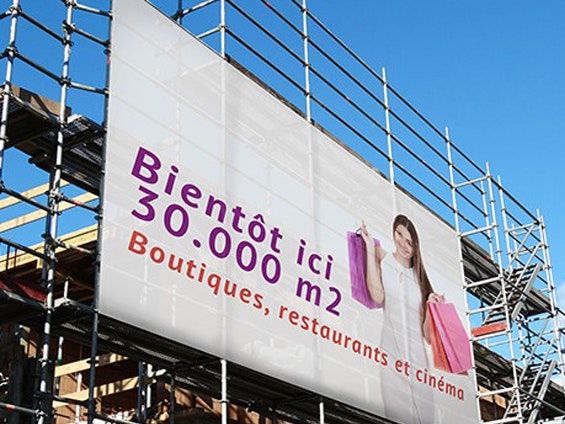 Impression grand format sur bâche grille mesh avec oeilets