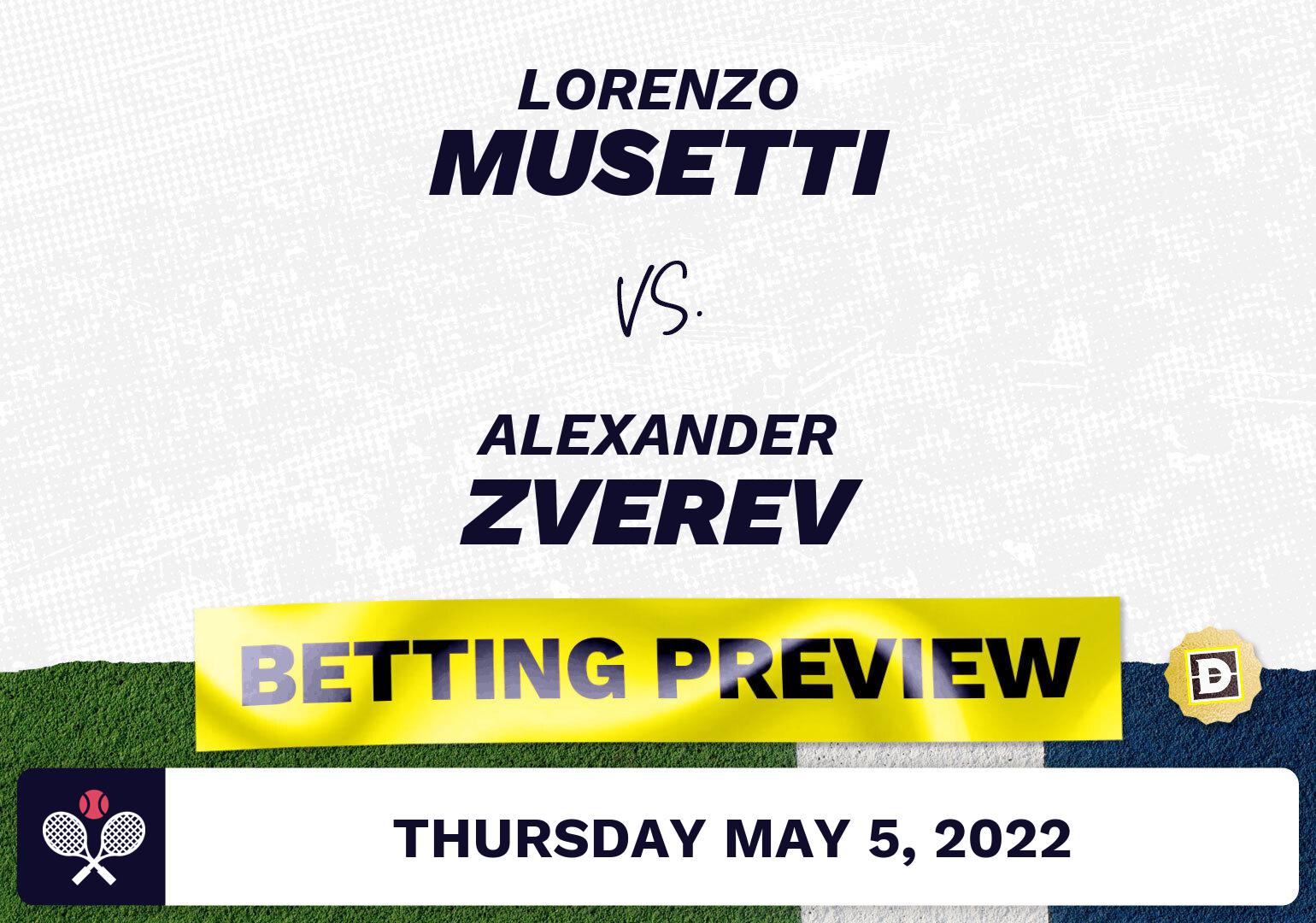 Lorenzo Musetti vs. Alexander Zverev Predictions - May 5, 2022