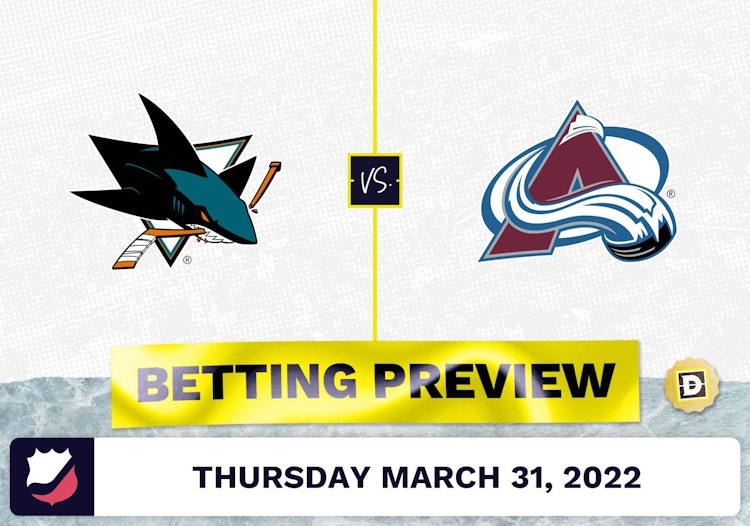 Sharks vs. Avalanche Prediction and Odds - Mar 31, 2022