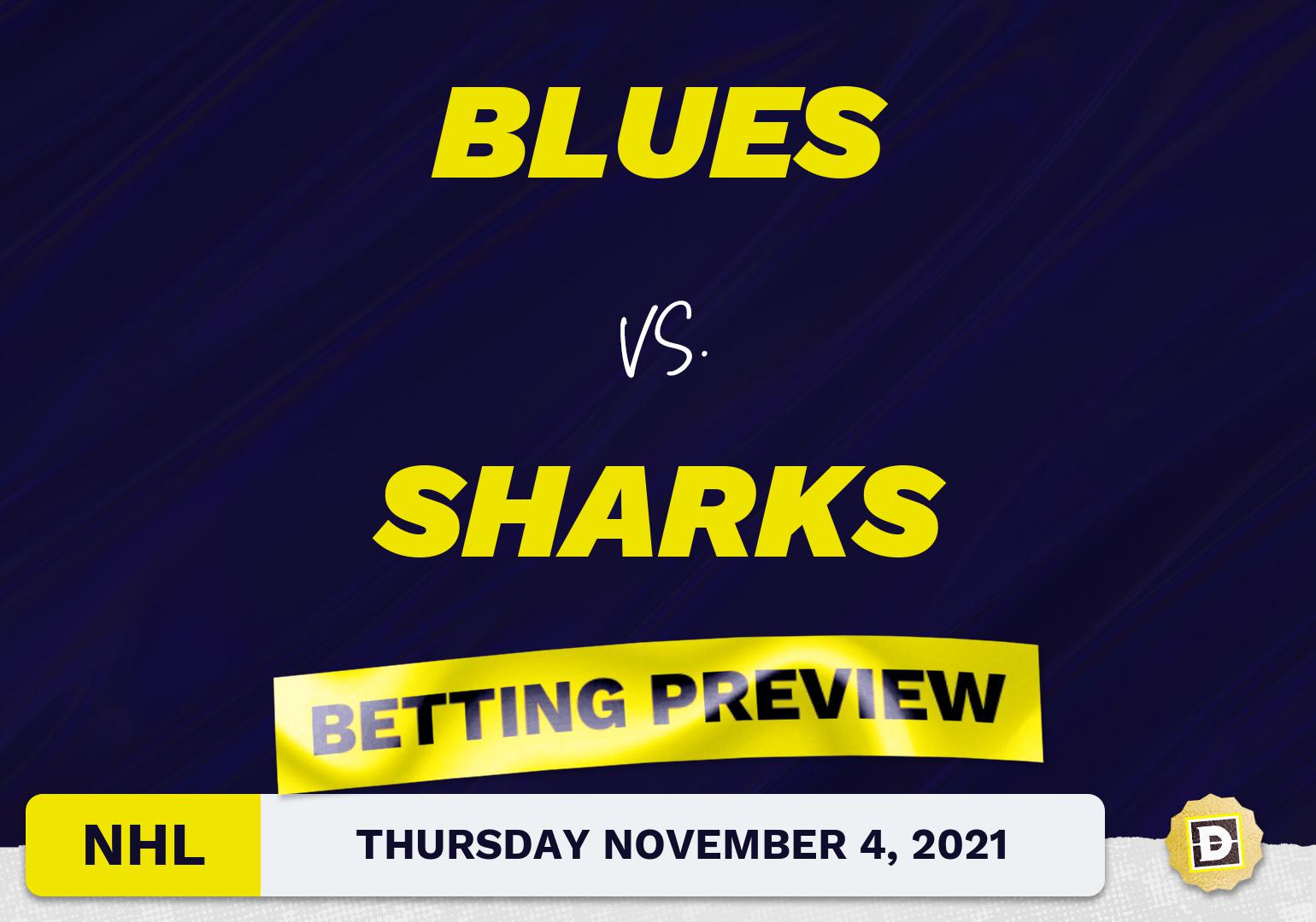 Blues vs. Sharks Predictions and Odds - Nov 4, 2021