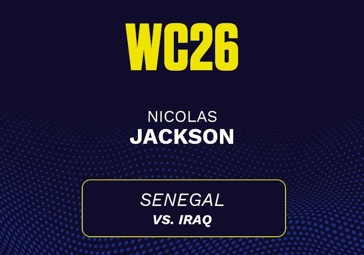 Nicolas Jackson projected stats for Friday, June 26, 2026.