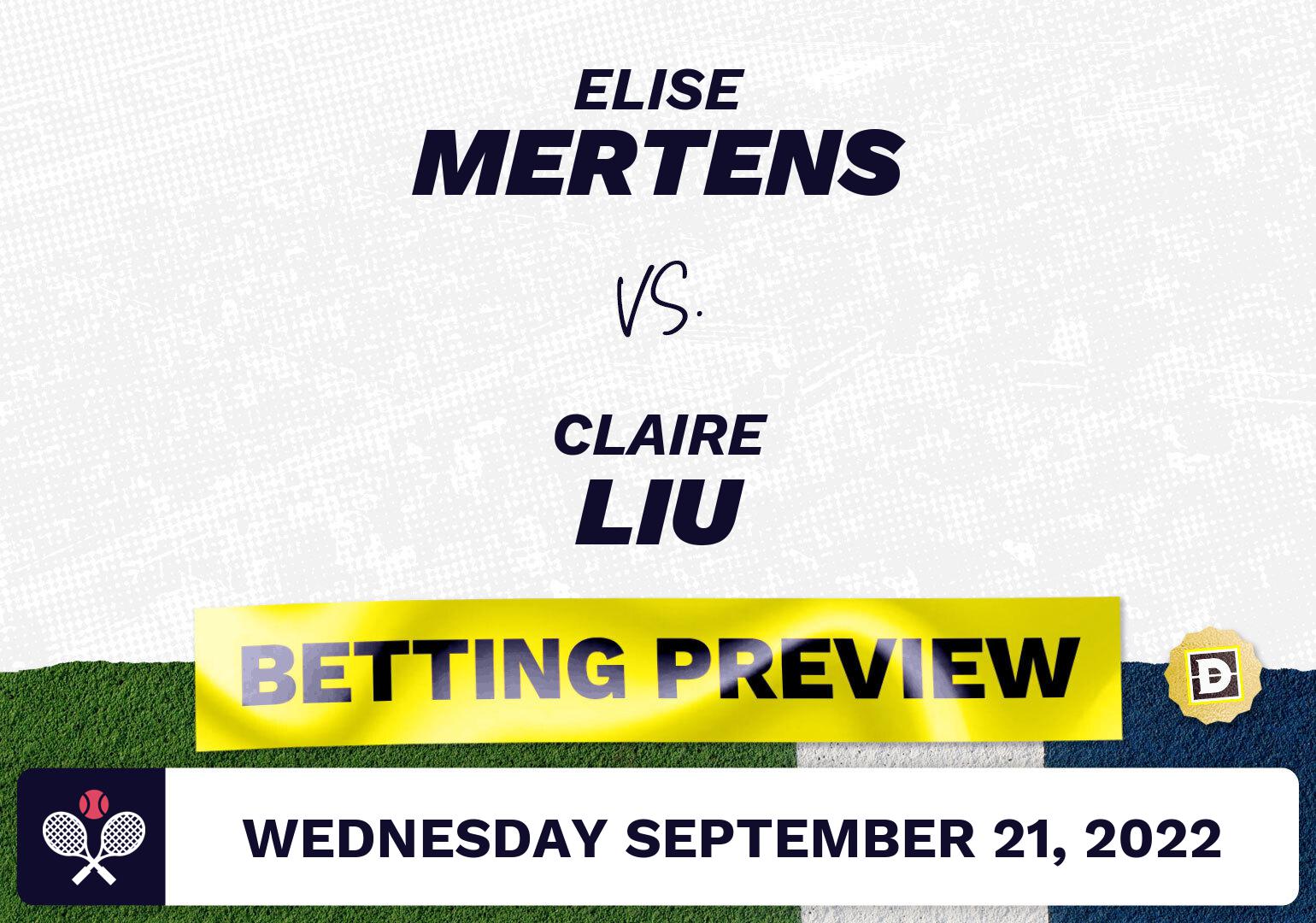 Elise Mertens vs. Claire Liu Predictions - Sep 21, 2022