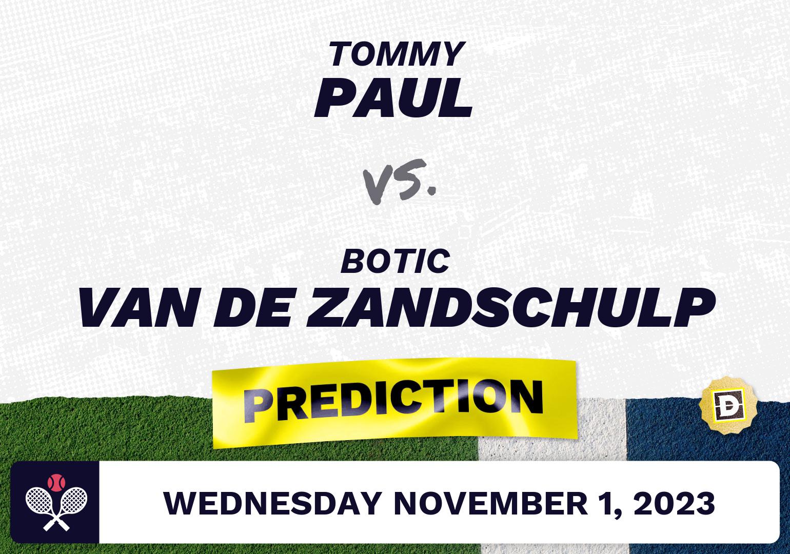 Tommy Paul vs. Botic Van de Zandschulp Prediction - ATP Paris 2023