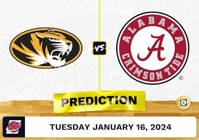 Missouri vs. Alabama Prediction, Odds, College Basketball Picks [1/16/2024]
