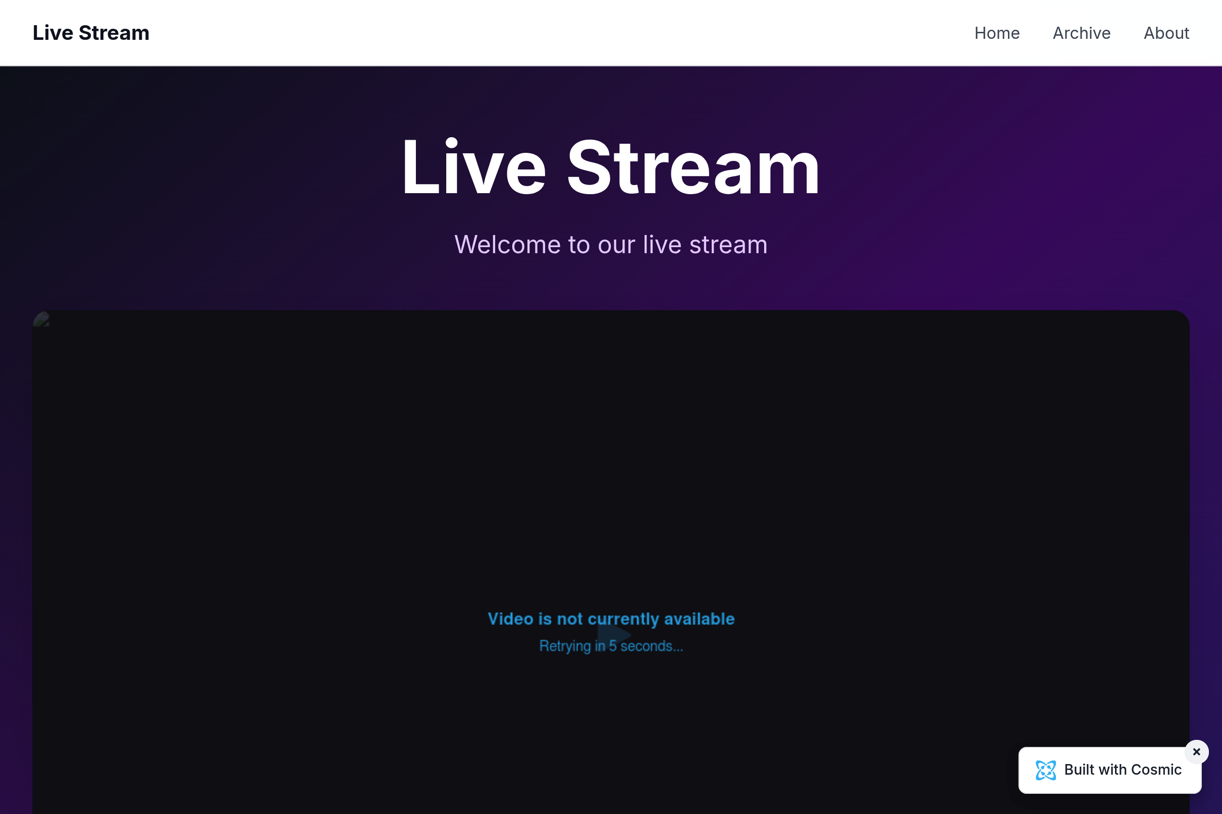 Screenshot of LiveStream