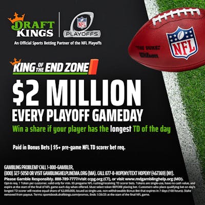 DraftKings Brings Back "King of the End Zone" Promo for 2025 NFL Playoffs: Win Your Share of $2M in Bonus Bets