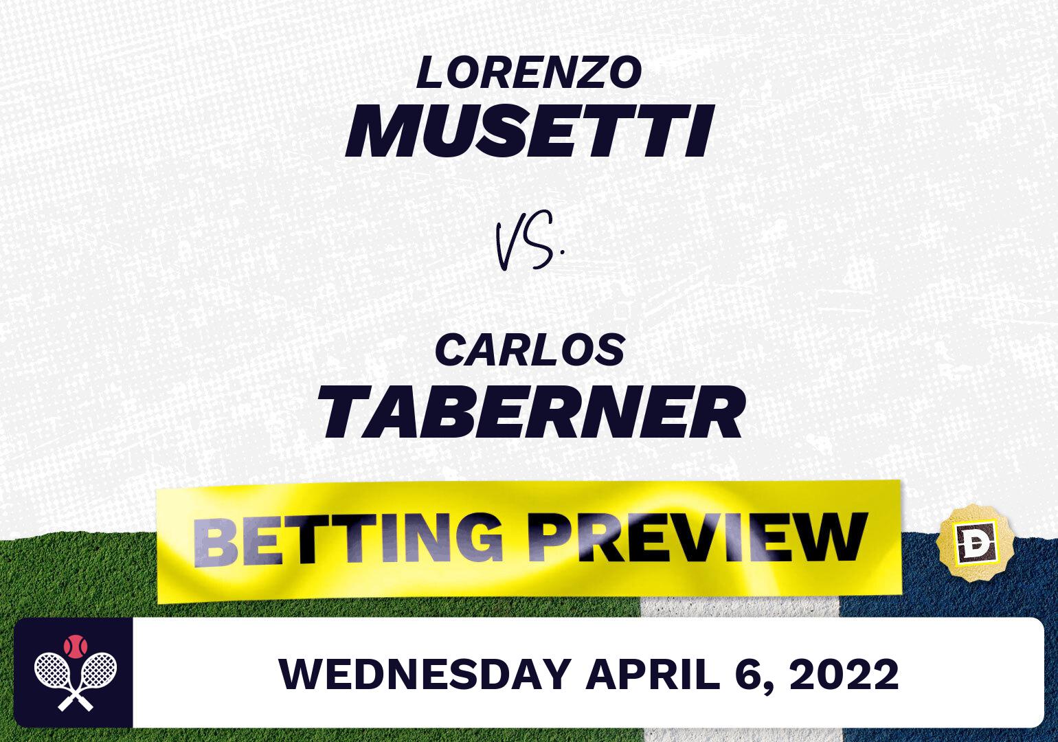 Lorenzo Musetti vs. Carlos Taberner Predictions - Apr 6, 2022