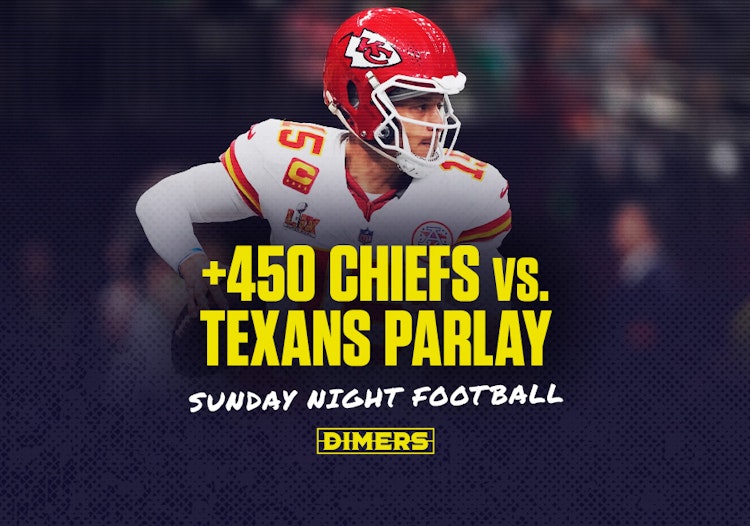 NFL Parlay bet for Week 14 Sunday Night Football featuring the Chiefs and Texans.