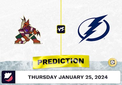 Arizona Coyotes vs. Tampa Bay Lightning Prediction, Odds, NHL Picks [1/25/2024]