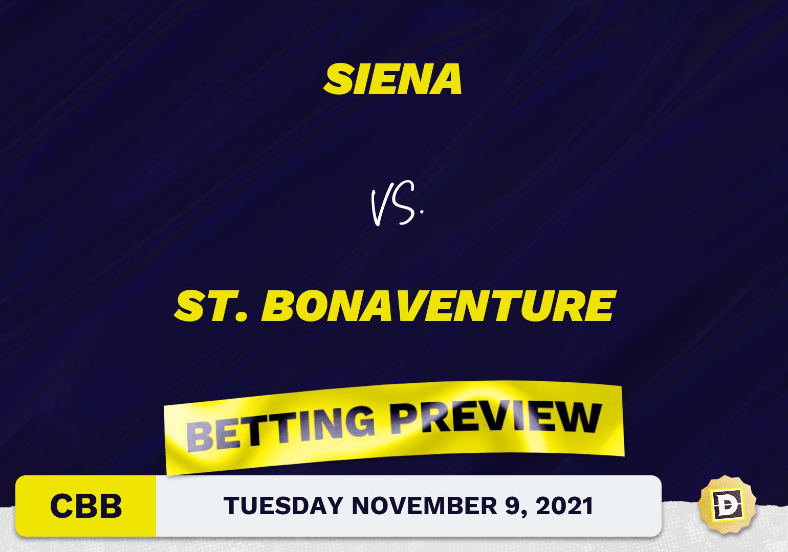 Siena vs. St. Bonaventure CBB Predictions and Odds - Nov 9, 2021