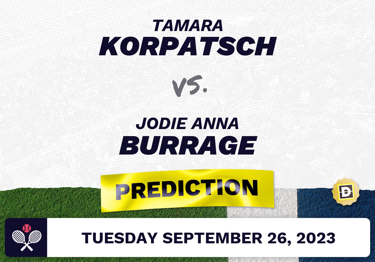 Tamara Korpatsch vs. Jodie Anna Burrage Prediction - WTA Ningbo 2023