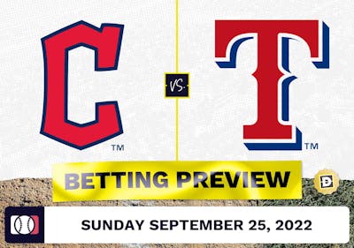 Guardians vs. Rangers Prediction and Odds - Sep 25, 2022