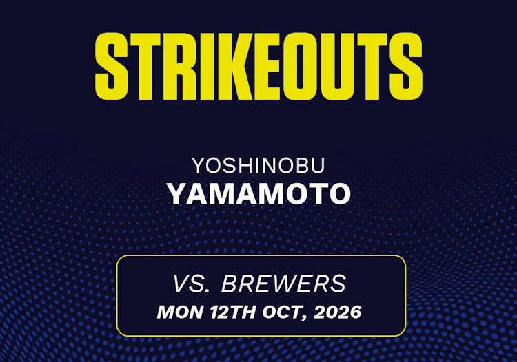 Yoshinobu Yamamoto projected stats for Monday, October 12, 2026.