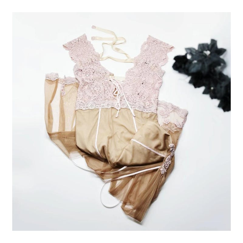 Blush Lace lingerie gown