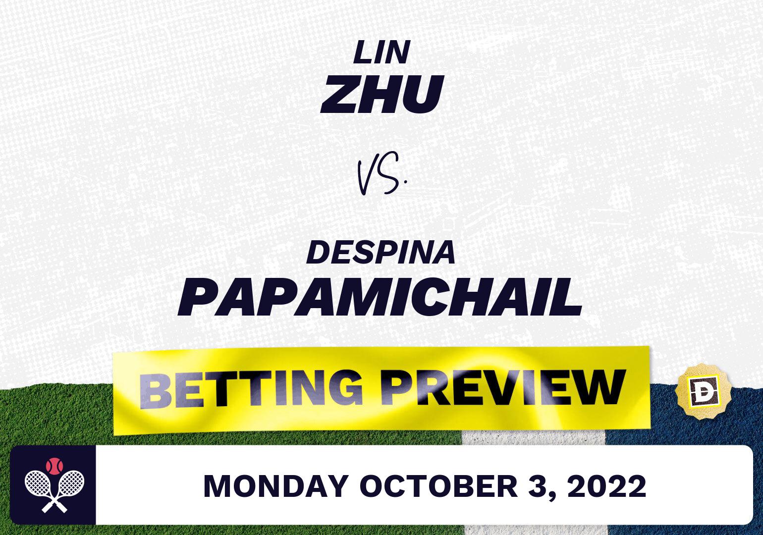 Lin Zhu vs. Despina Papamichail Predictions - Oct 3, 2022