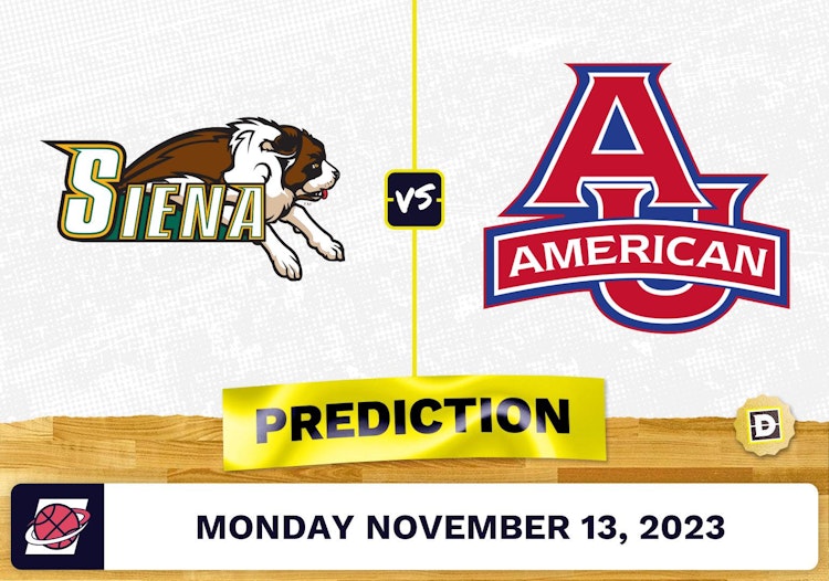 Siena vs. American University Basketball Prediction - November 13, 2023