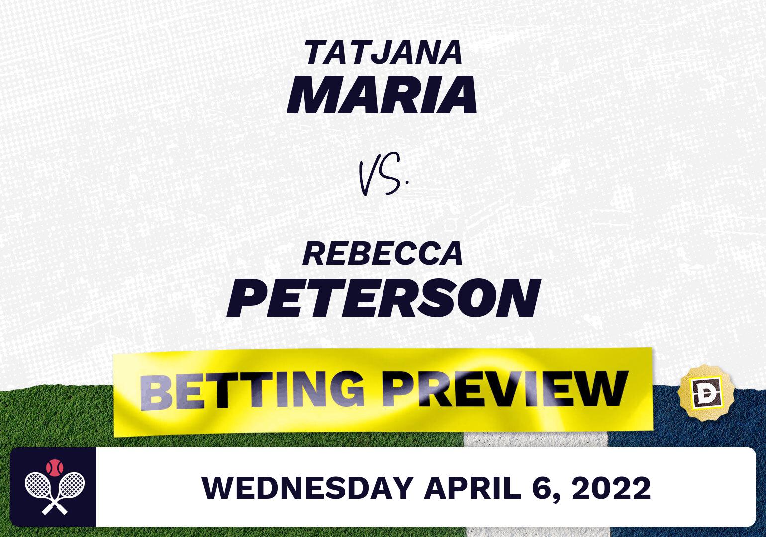 Tatjana Maria vs. Rebecca Peterson Predictions - Apr 6, 2022