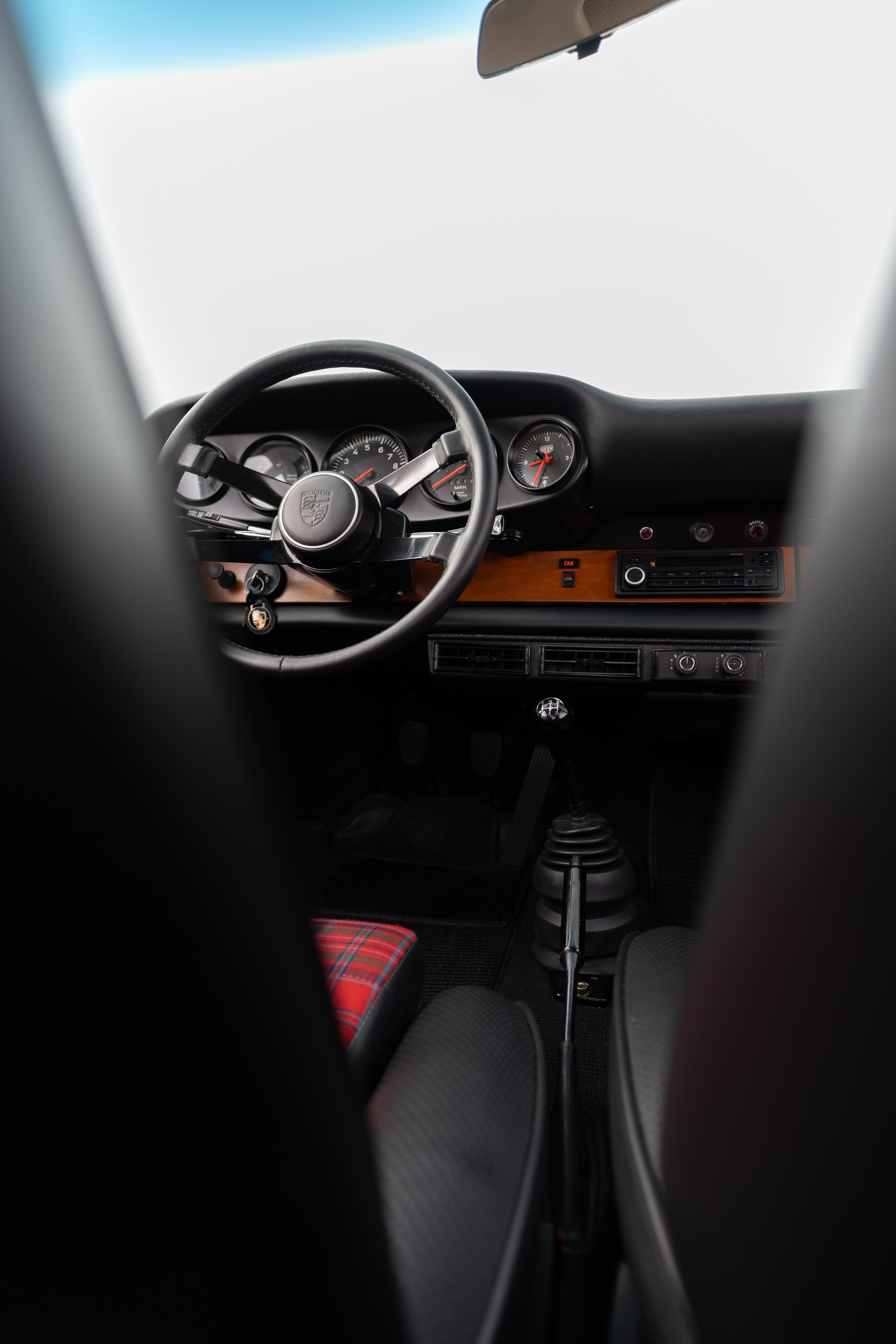 Interior on a 3.0L swapped 1967 Porsche 912 Coupe in Dripping Springs, TX.