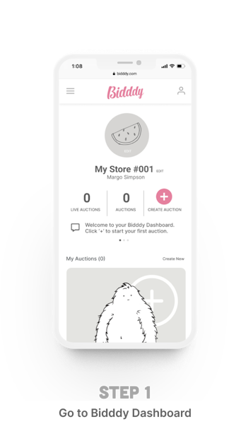 How to create an auction Step 1