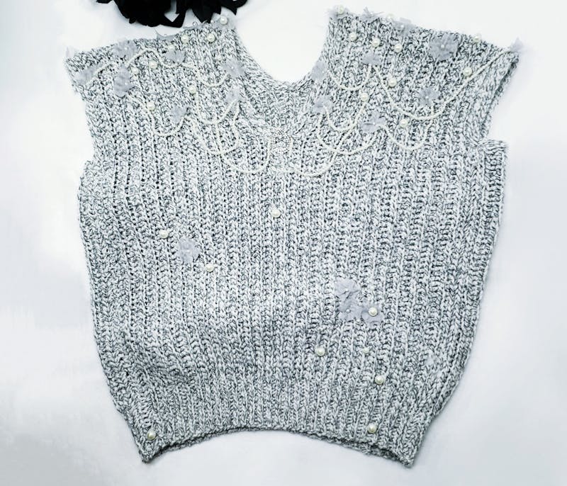 Upcycled Beaded Sweater Vest