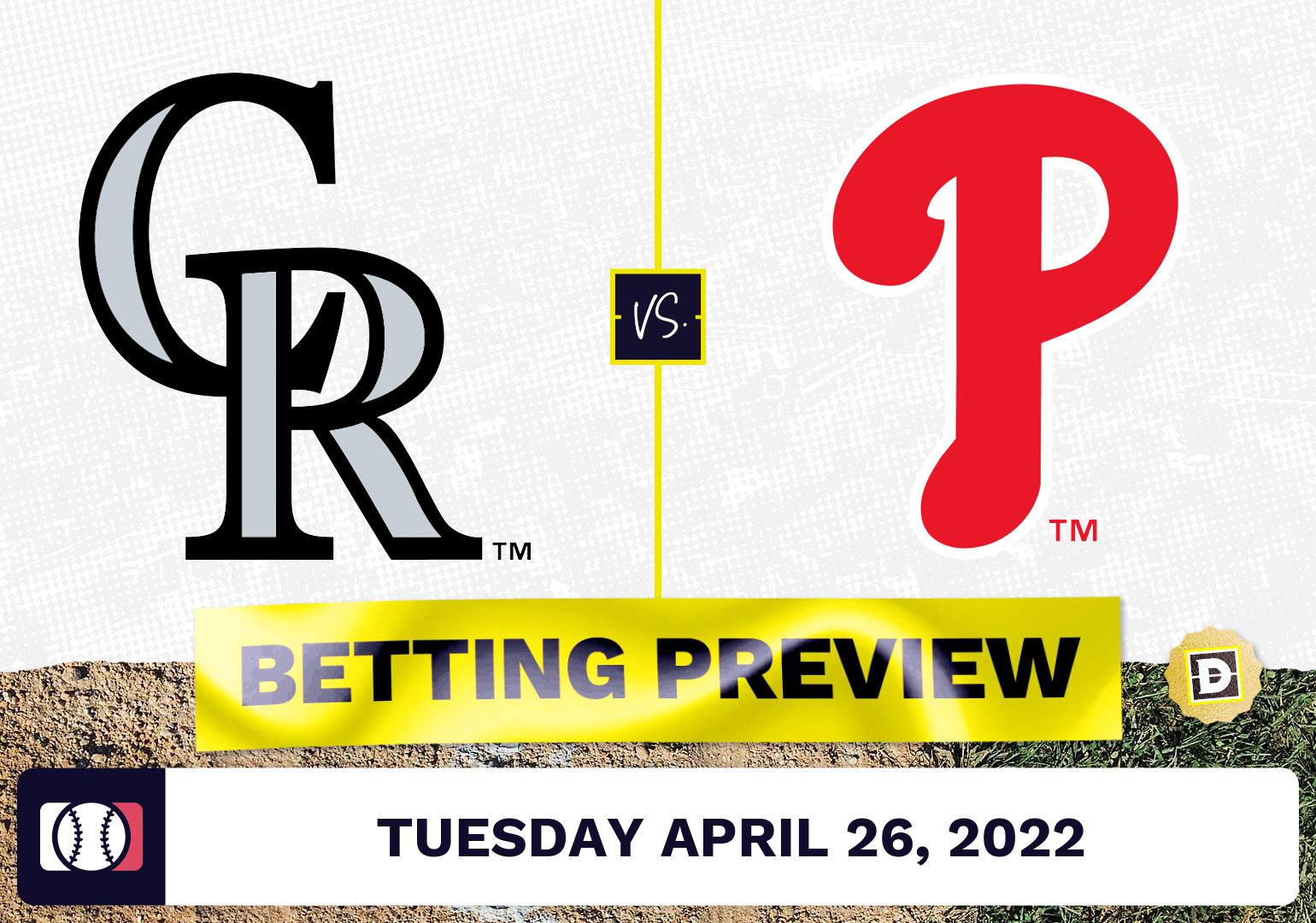 Rockies vs. Phillies Prediction and Odds - Apr 26, 2022