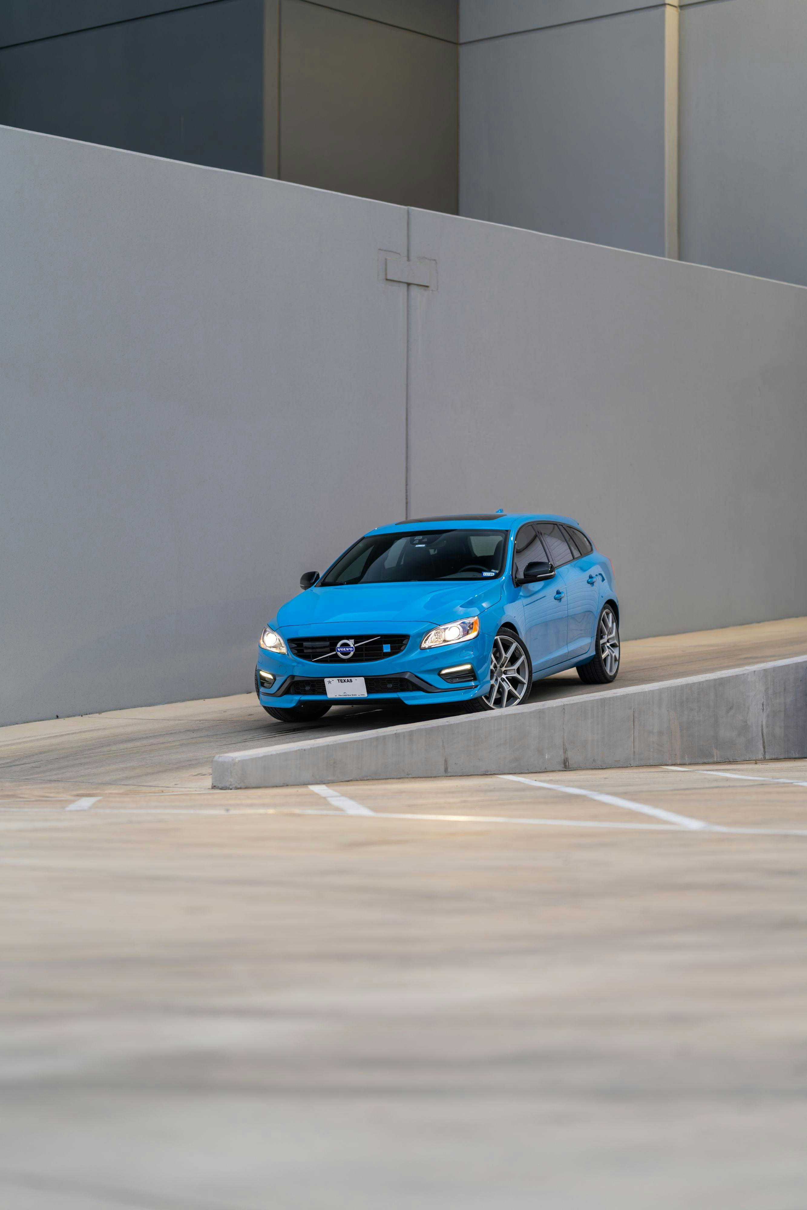 2015 Volvo V60 Polestar in Rebel Blue with a Black interior.