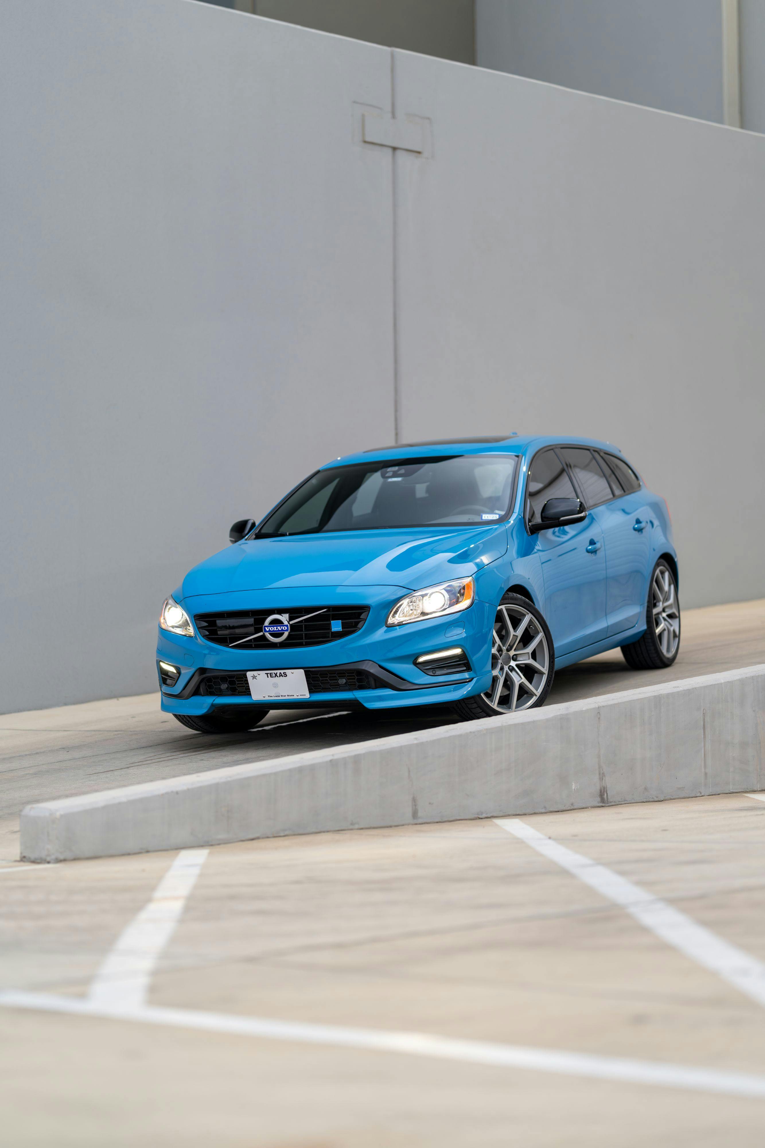 2015 Volvo V60 Polestar in Rebel Blue with a Black interior.