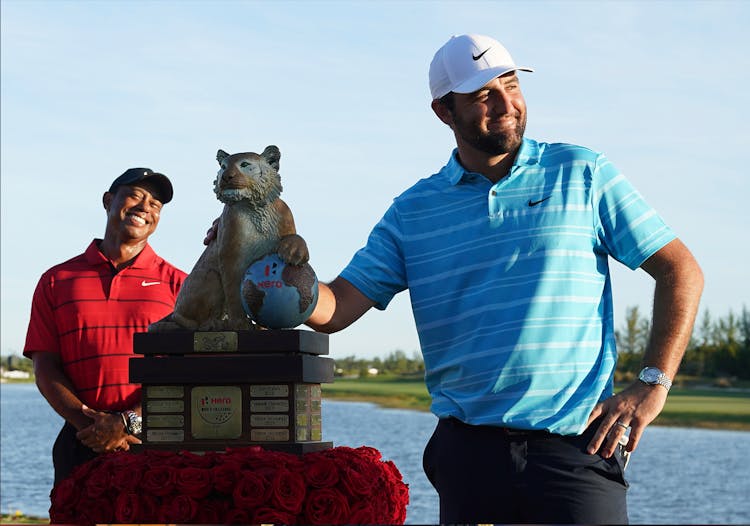 Scottie Scheffler with Tiger Woods.