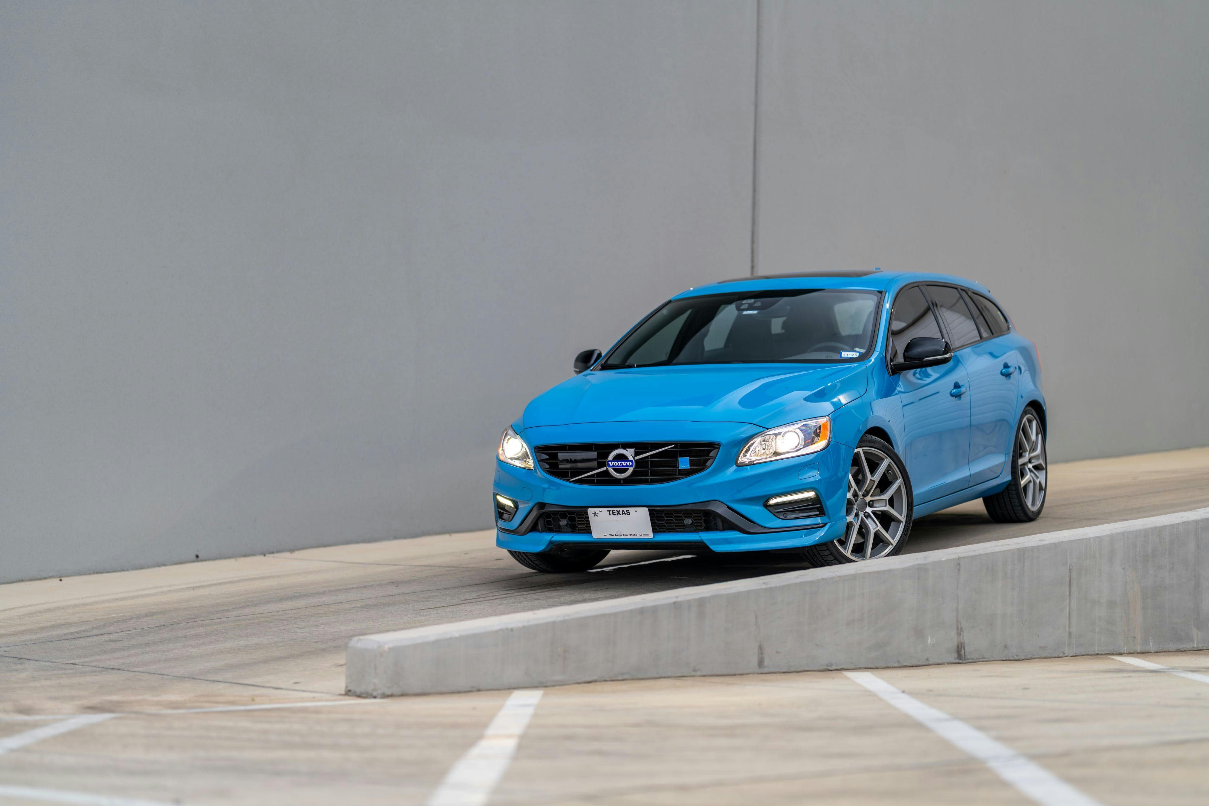 2015 Volvo V60 Polestar in Rebel Blue with a Black interior.