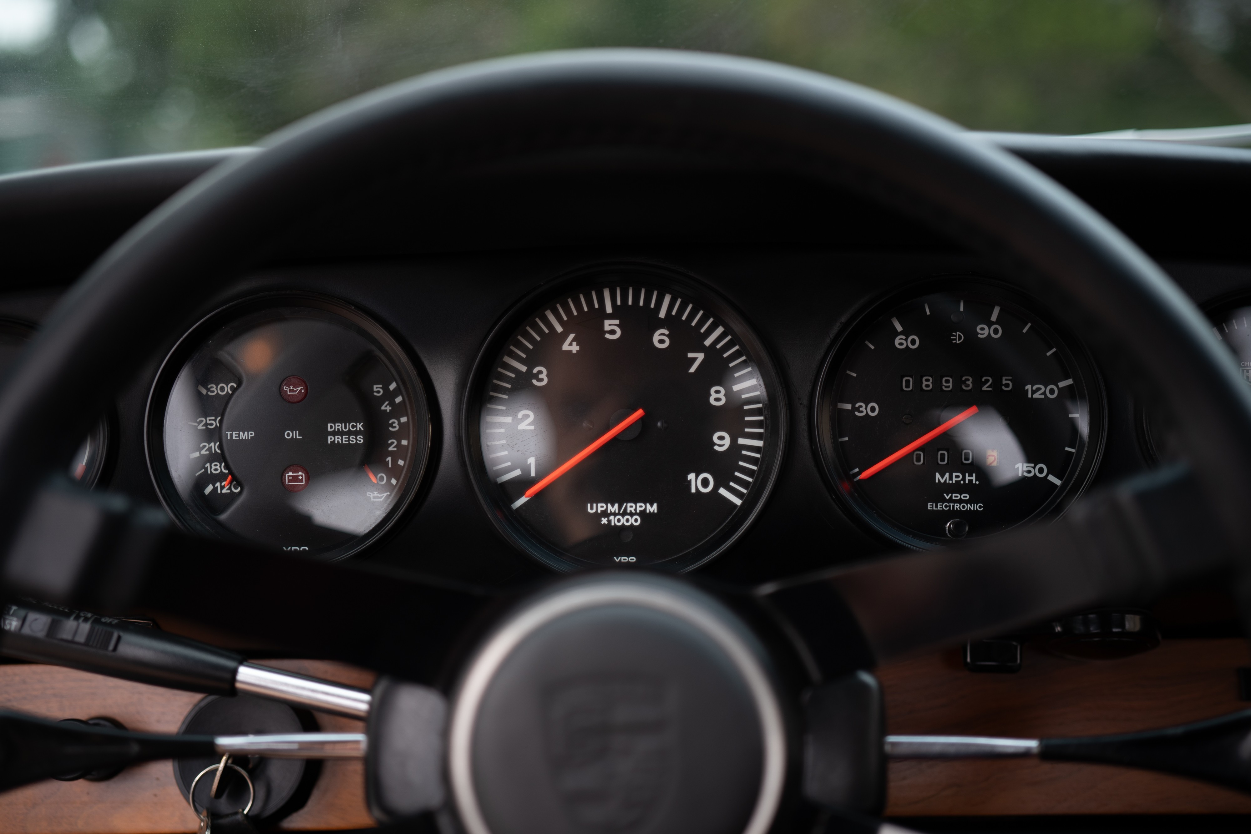 Gauges on a 3.0L swapped 1967 Porsche 912 Coupe in Dripping Springs, TX.