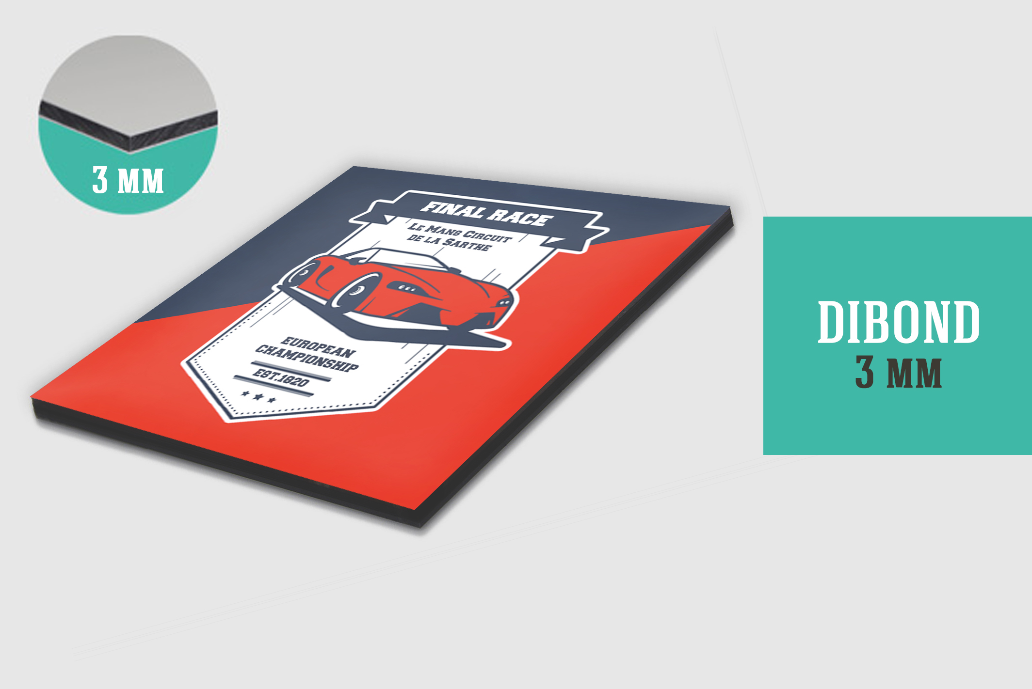 Panneau Dibond rigide et durable pour affichage commercial et institutionnel