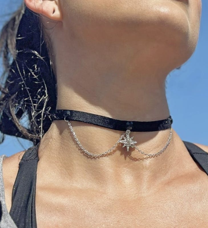 Thin Black Velvet choker
