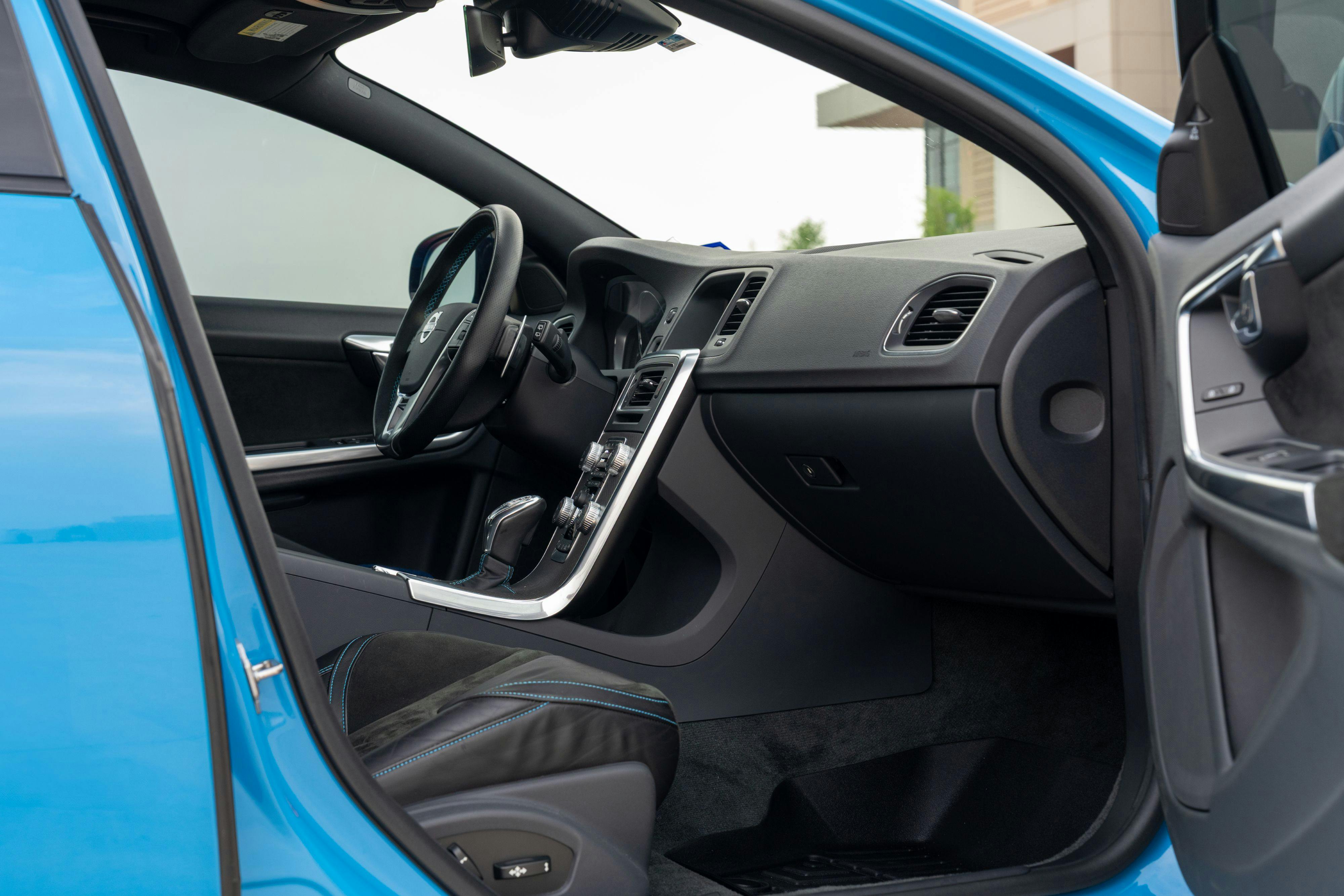 2015 Volvo V60 Polestar in Rebel Blue with a Black interior.