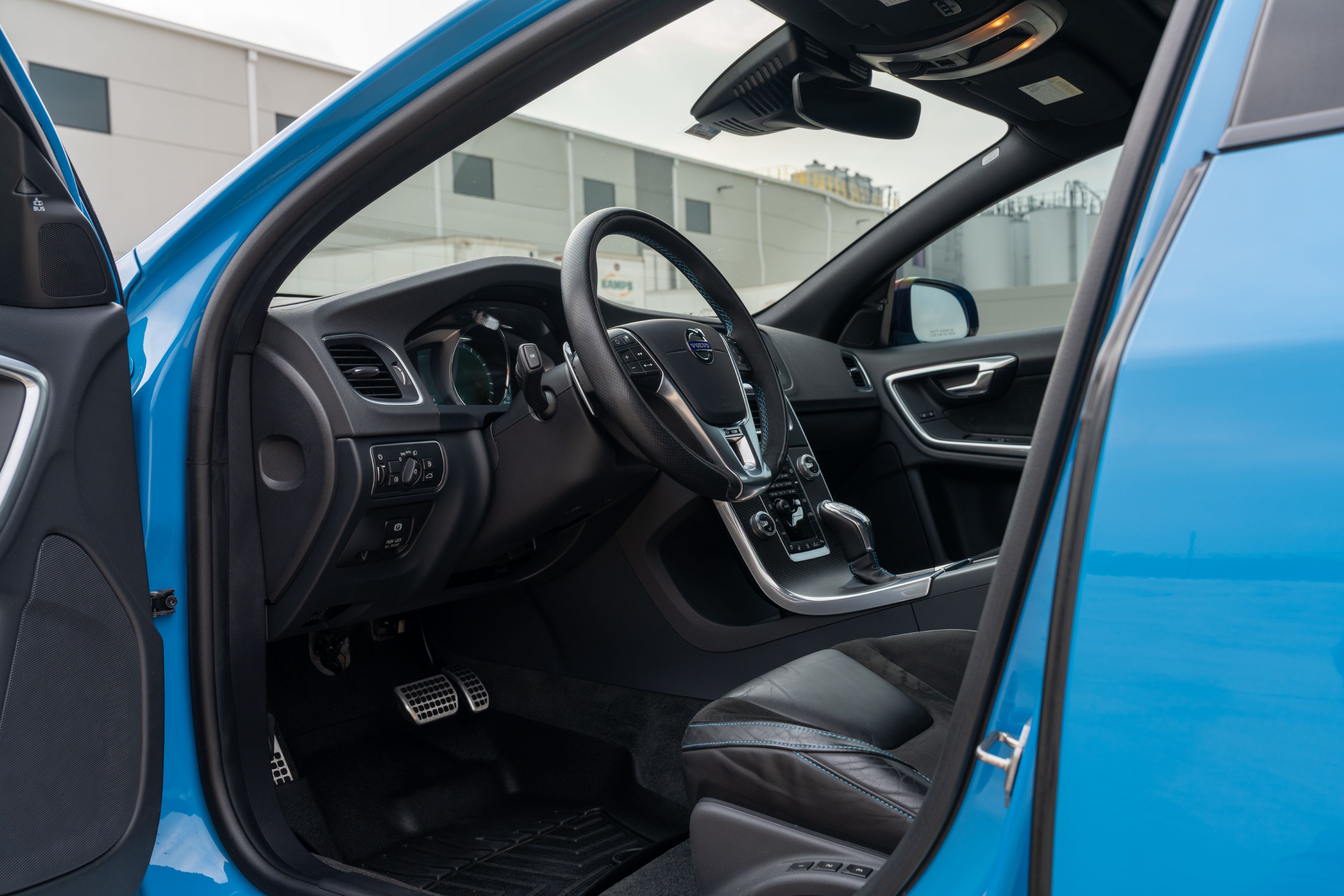 2015 Volvo V60 Polestar in Rebel Blue with a Black interior.