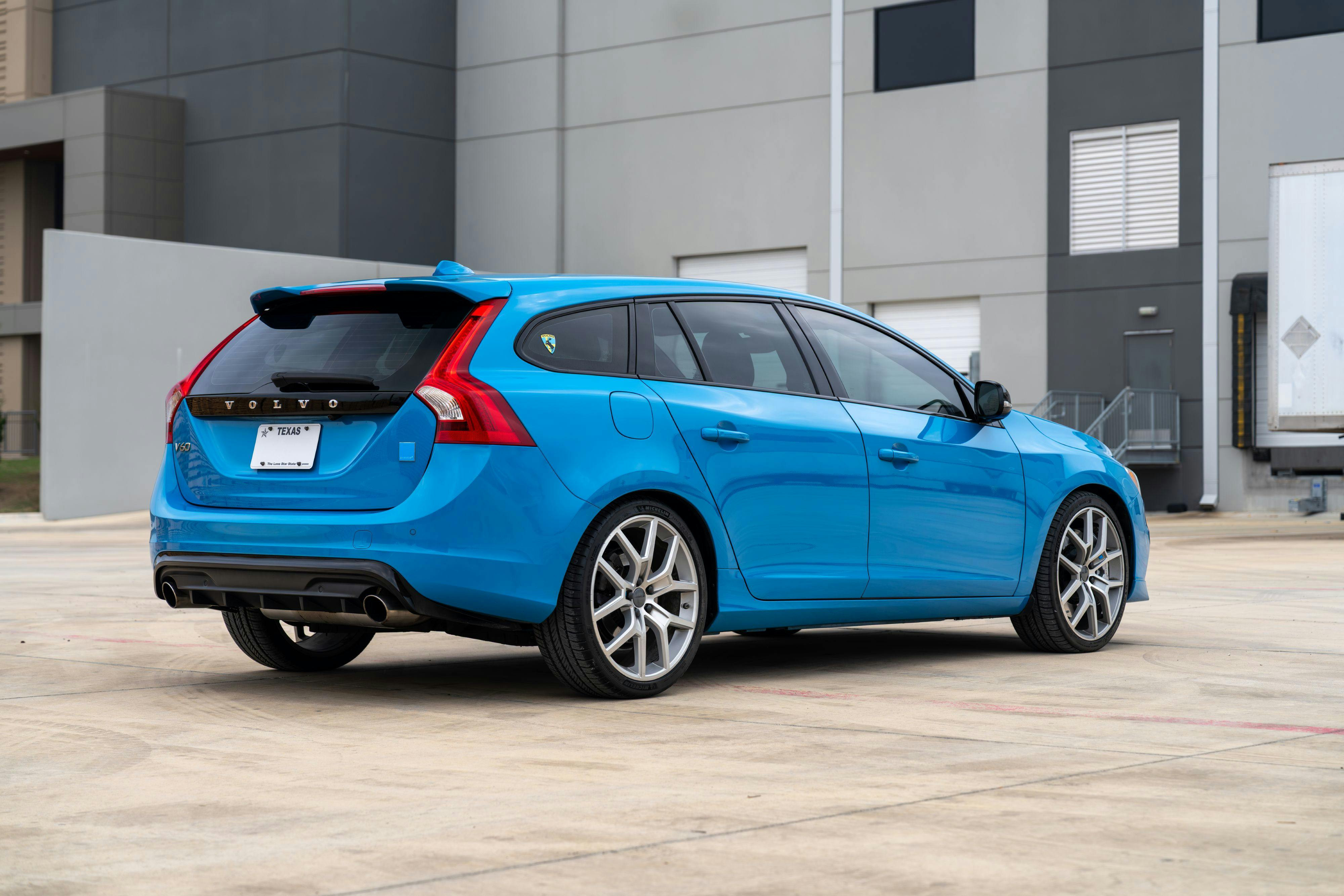2015 Volvo V60 Polestar in Rebel Blue with a Black interior.