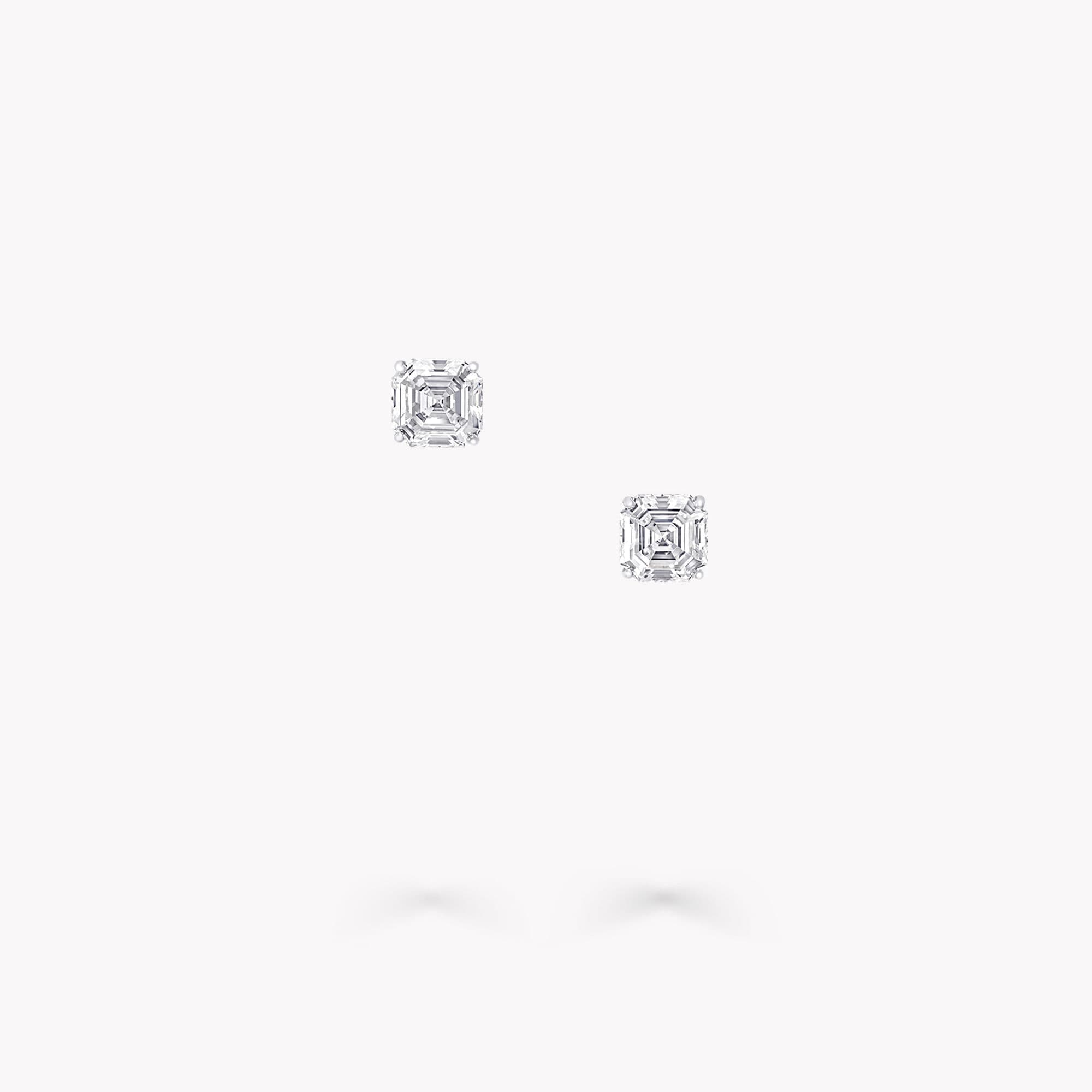 MEORA Emerald Cut Diamond Stud Earrings Pair DE/VS1 Platinum