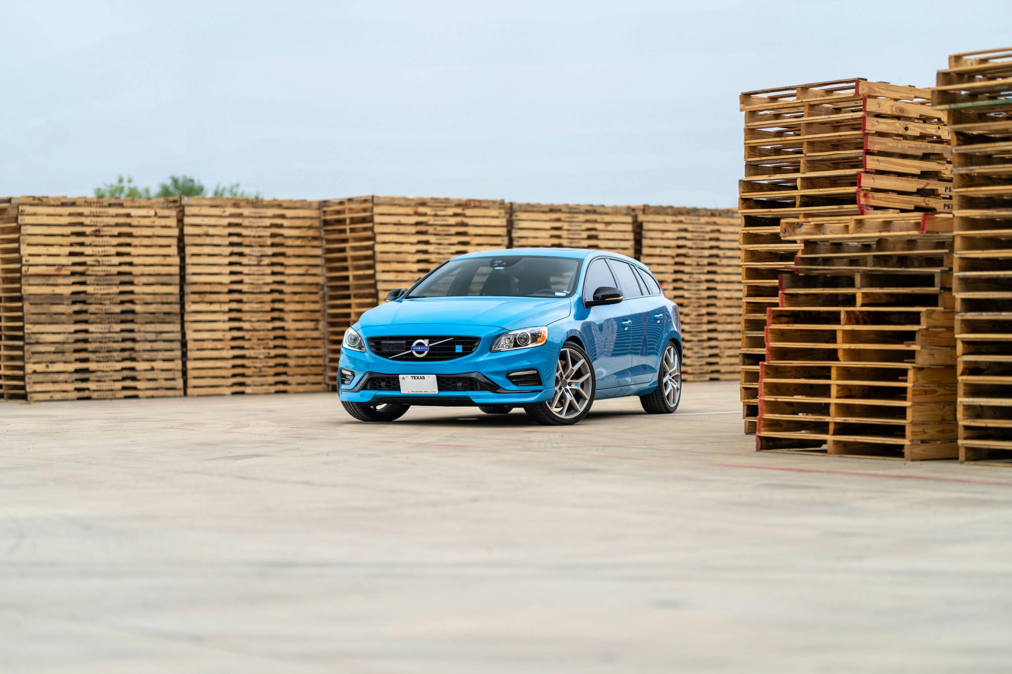 2015 Volvo V60 Polestar in Rebel Blue with a Black interior.
