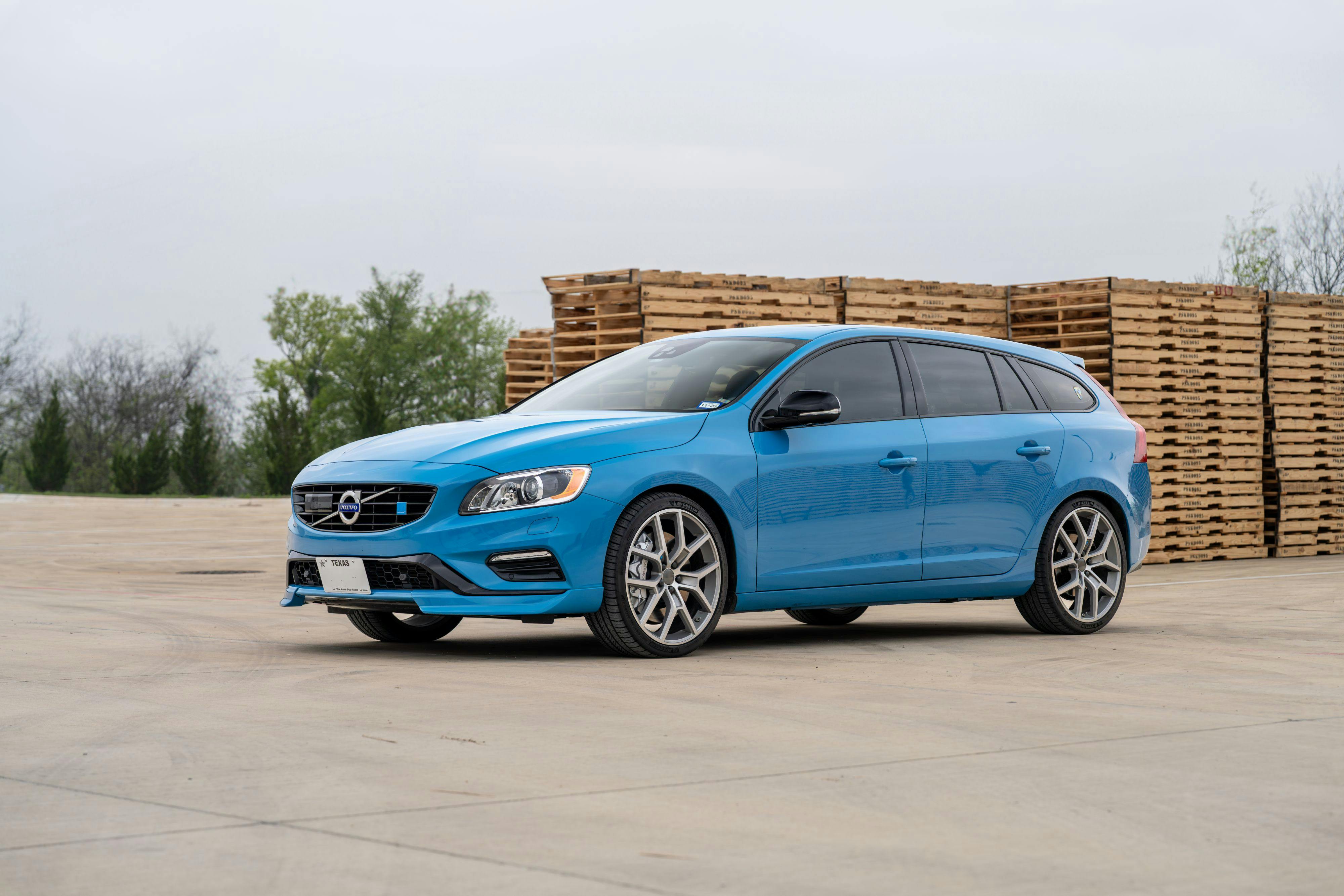 2015 Volvo V60 Polestar in Rebel Blue with a Black interior.